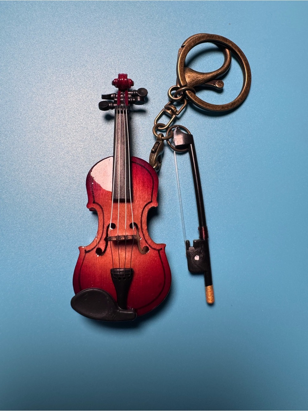 Mini Violin & Bow Charm with Case